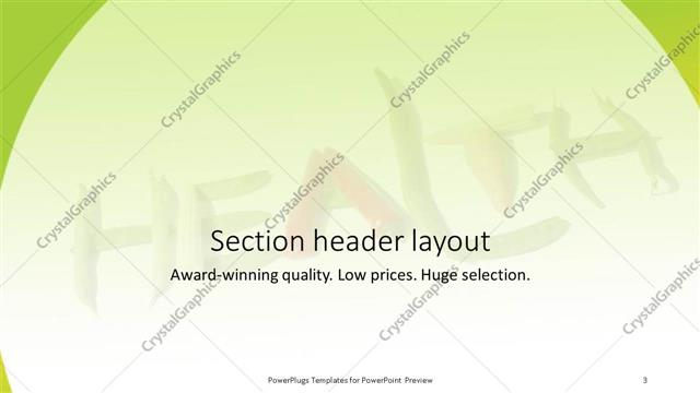 Section Header presentation slide layout