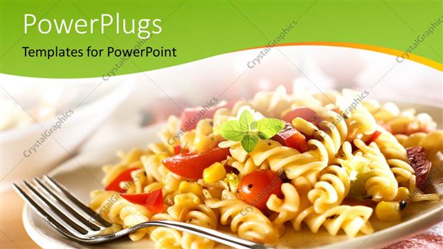  Presentation with sauce - Fresh pasta with tomato sauce close up with green curves