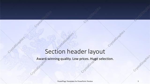 Section Header presentation slide layout