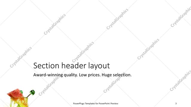 Section Header presentation slide layout