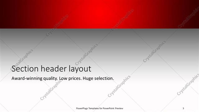 Section Header presentation slide layout