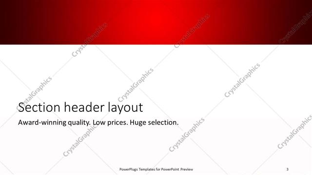 Section Header presentation slide layout