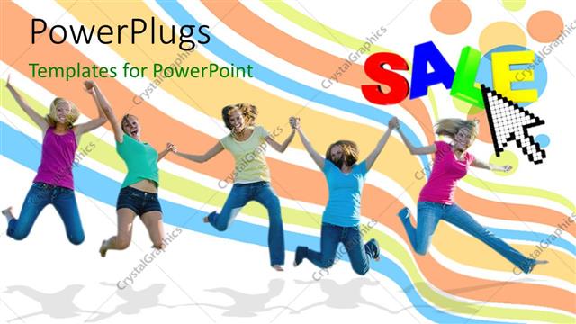  Presentation with people enjoying - A number of people enjoying with colorful background