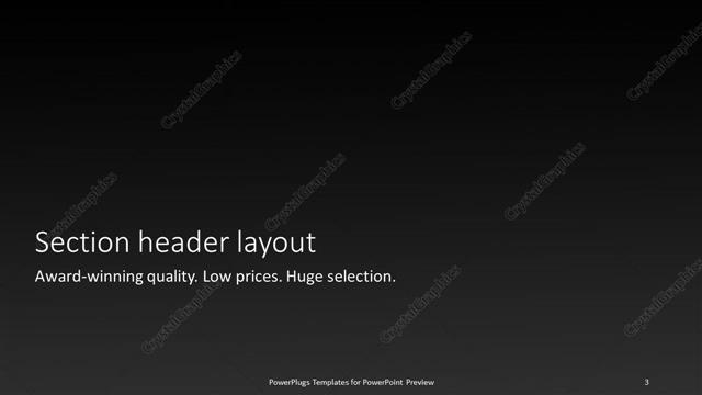 Section Header presentation slide layout