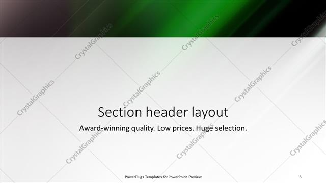 Section Header presentation slide layout