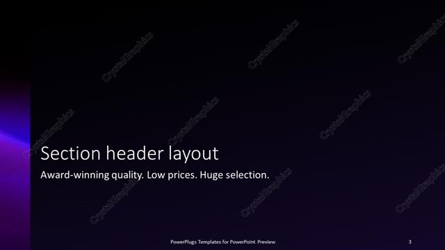 Section Header presentation slide layout