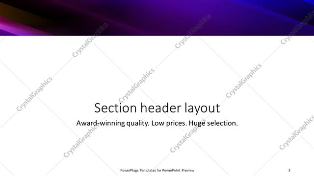 Section Header presentation slide layout