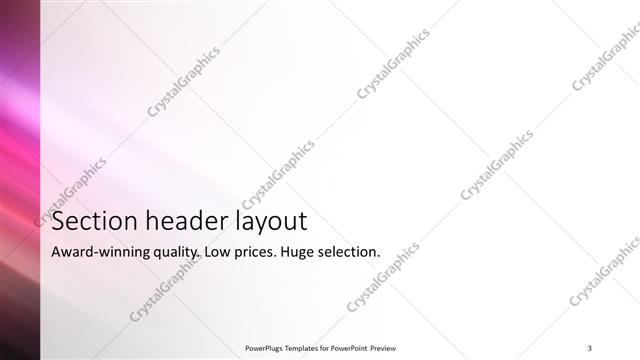 Section Header presentation slide layout