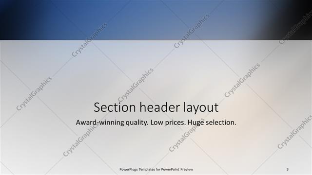 Section Header presentation slide layout