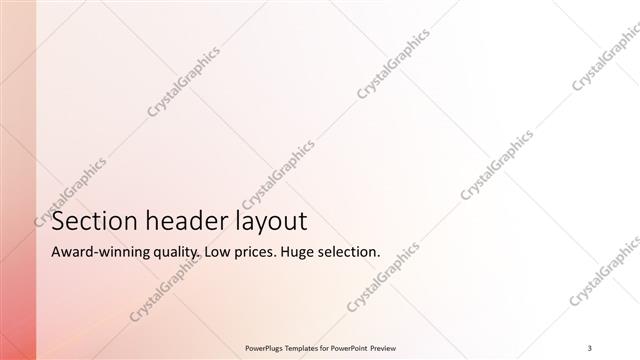 Section Header presentation slide layout