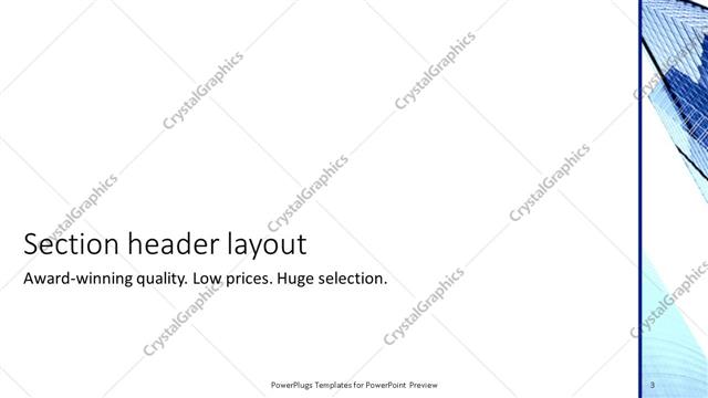 Section Header presentation slide layout