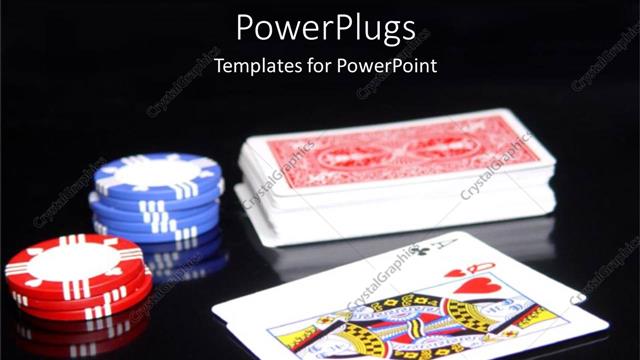  Presentation with gambling - Gambling casino theme with deck of cards and poker chips