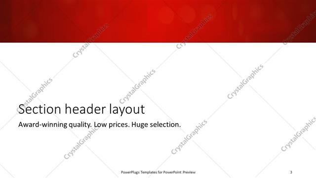 Section Header presentation slide layout
