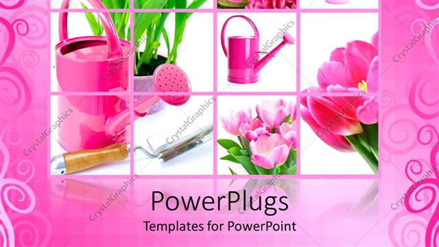  Presentation with related - Gardening related things with pinkish background