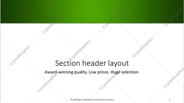 Section Header presentation slide layout