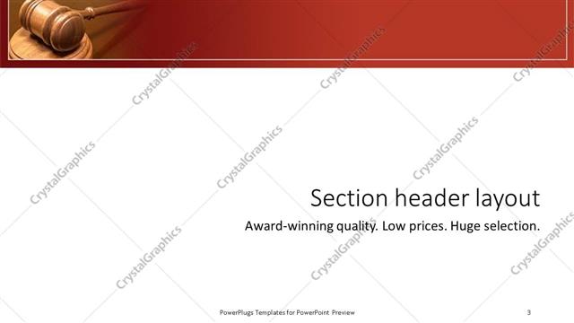 Section Header presentation slide layout