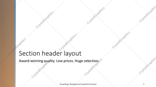 Section Header presentation slide layout