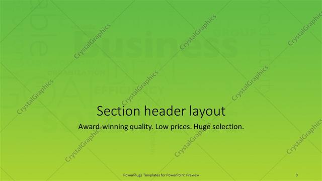 Section Header presentation slide layout