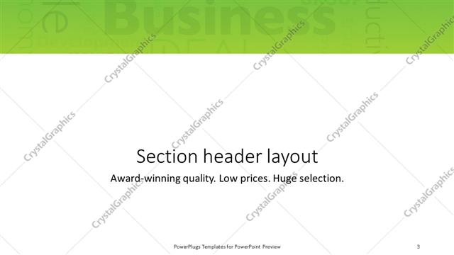 Section Header presentation slide layout