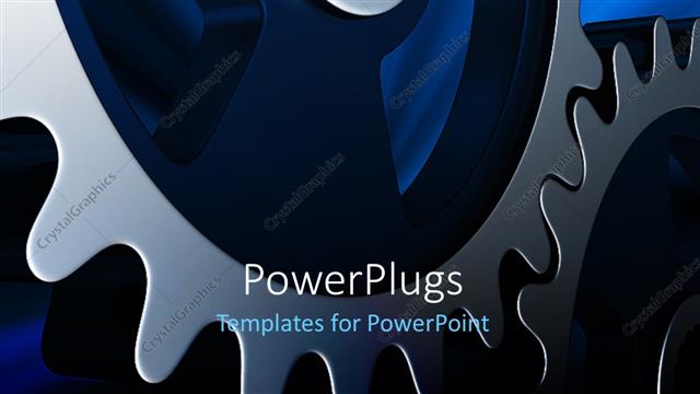  Presentation with gear - A gear with bluish background and place for text