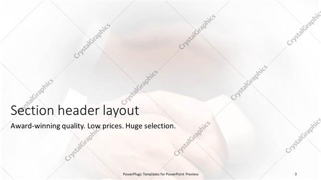 Section Header presentation slide layout