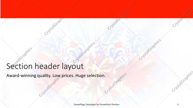 Section Header presentation slide layout