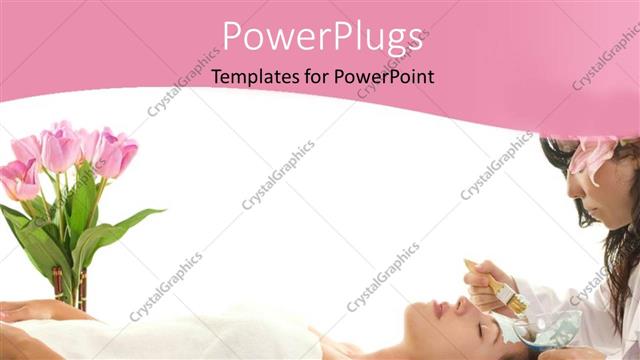  Presentation with skin health - A girl being provided proper skin care with white background