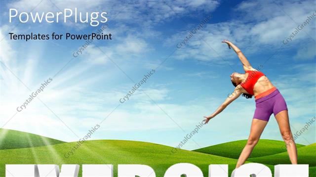  Presentation with exercise - A girl with bluish background and place for text