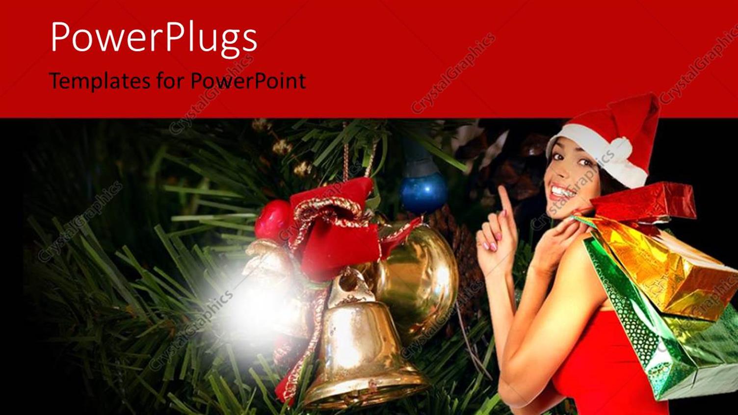 Featuring a Girl Celebrating Christmas with Reddish Background