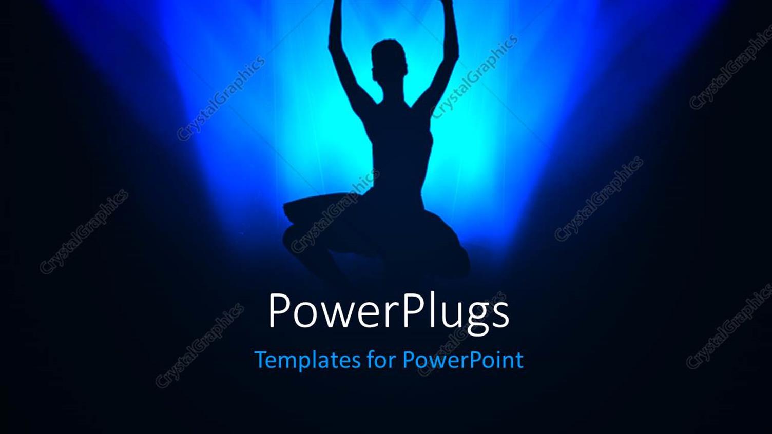 Featuring a Girl Dancing in the Limelight with Bluish Background