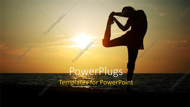  Presentation with yoga - A girl doing exercise with a sea in the background