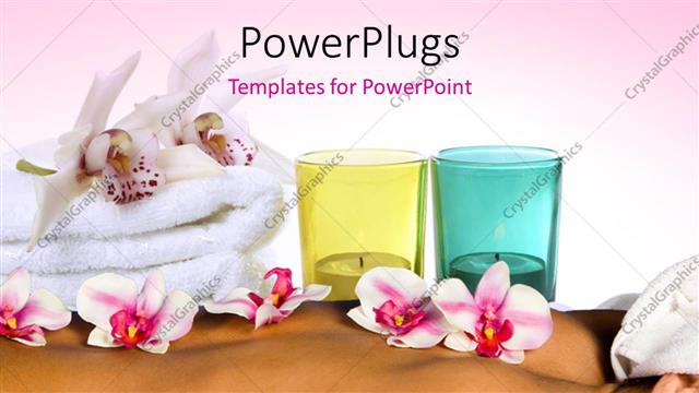  Presentation with spa concept - A girl during spa time with a lot of flowers on her back