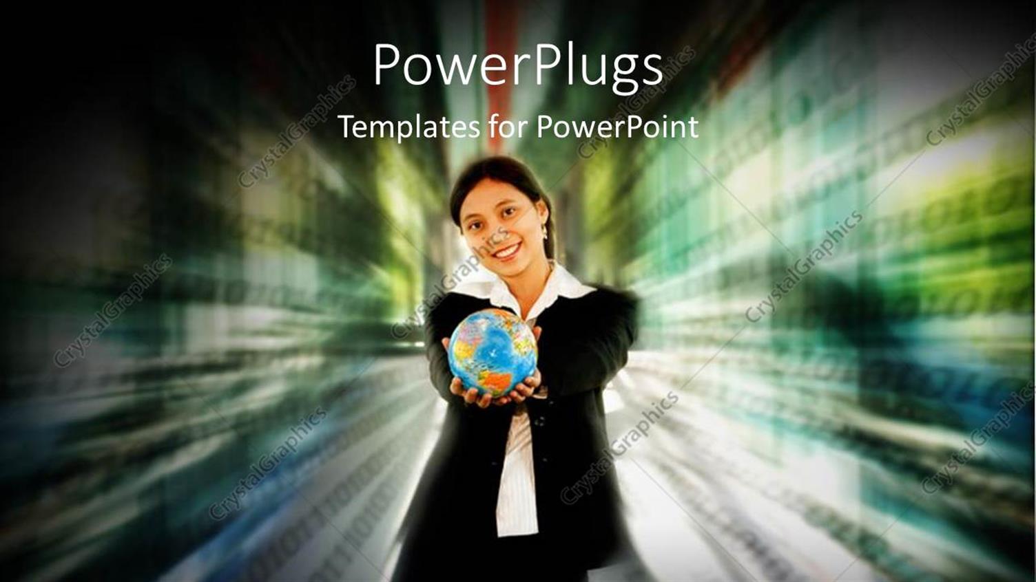 Featuring a Girl with a Globe and Multicolored Background