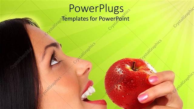  Presentation with eat - A girl going to eat an apple