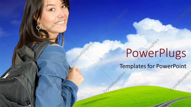  Presentation with path - A girl going to school with cloud sin the background