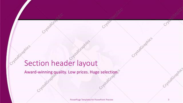 Section Header presentation slide layout