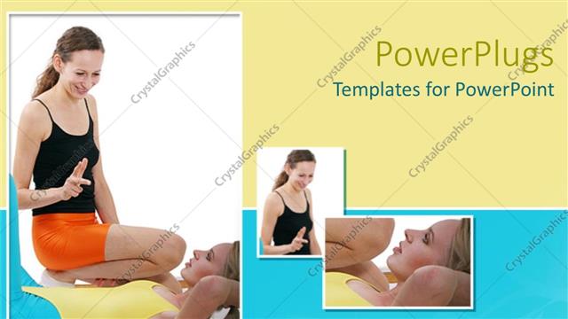  Presentation with training - A girl helping the other one to exercise