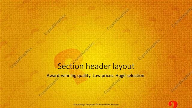 Section Header presentation slide layout