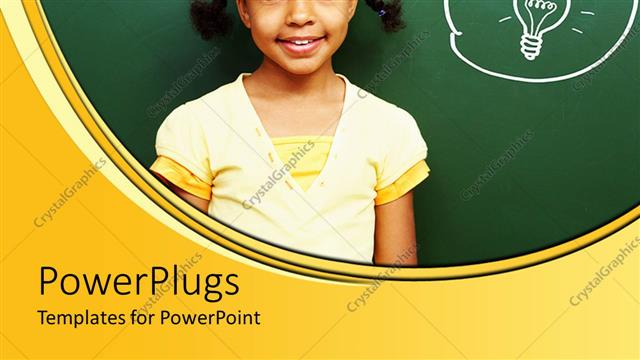  Presentation with good - A girl with an idea along with green background