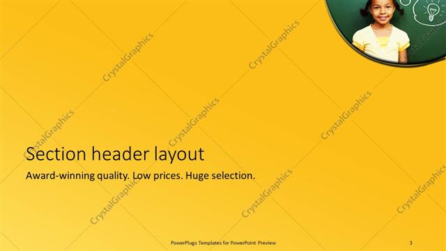 Section Header presentation slide layout