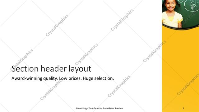 Section Header presentation slide layout
