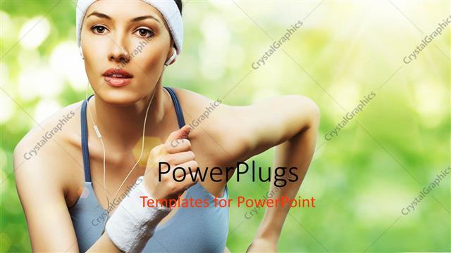  Presentation with music - A girl jogging while listening to music