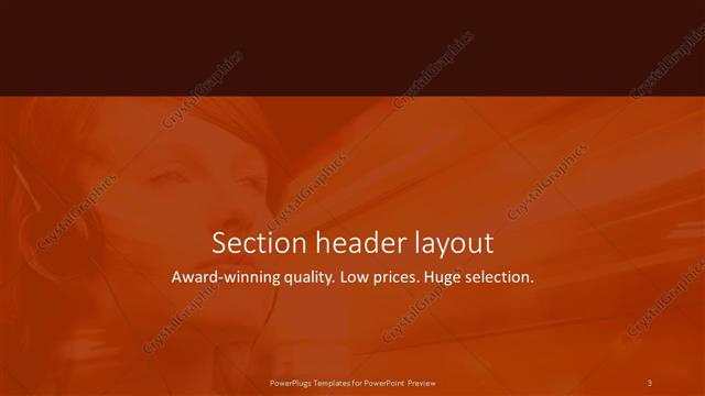 Section Header presentation slide layout