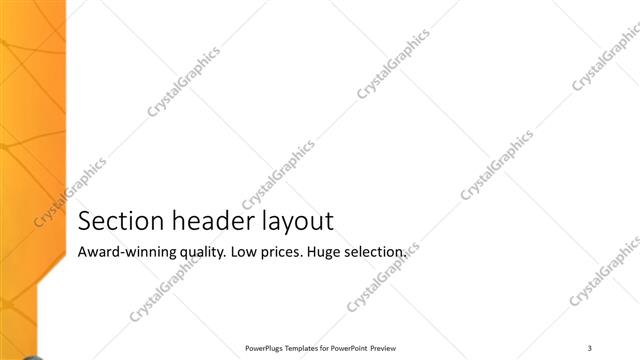 Section Header presentation slide layout