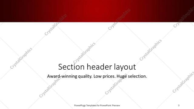 Section Header presentation slide layout