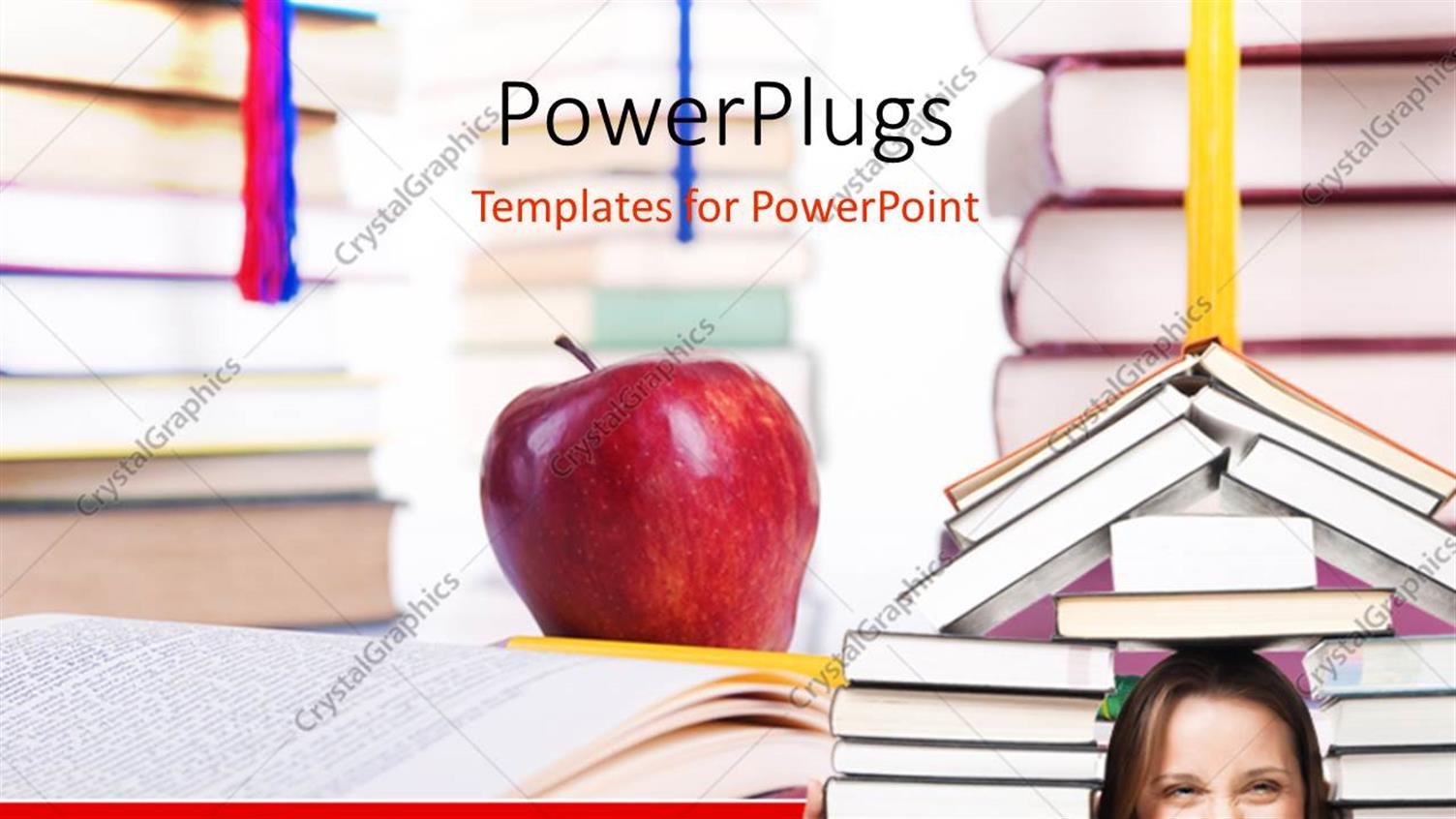 Featuring a Girl with a Number of Books in the Background