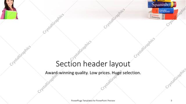 Section Header presentation slide layout