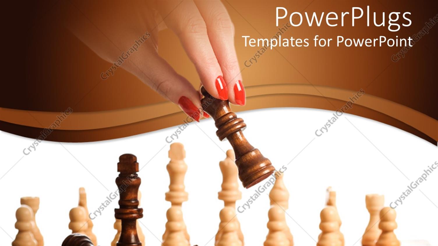 Featuring a Girl Playing the Chess with White Background