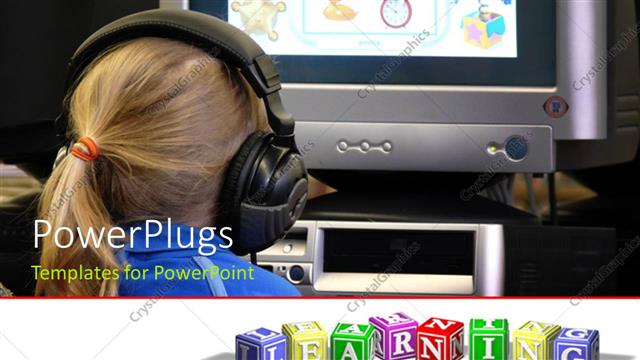  Presentation with computer games - A girl playing games on the computer