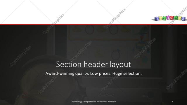 Section Header presentation slide layout
